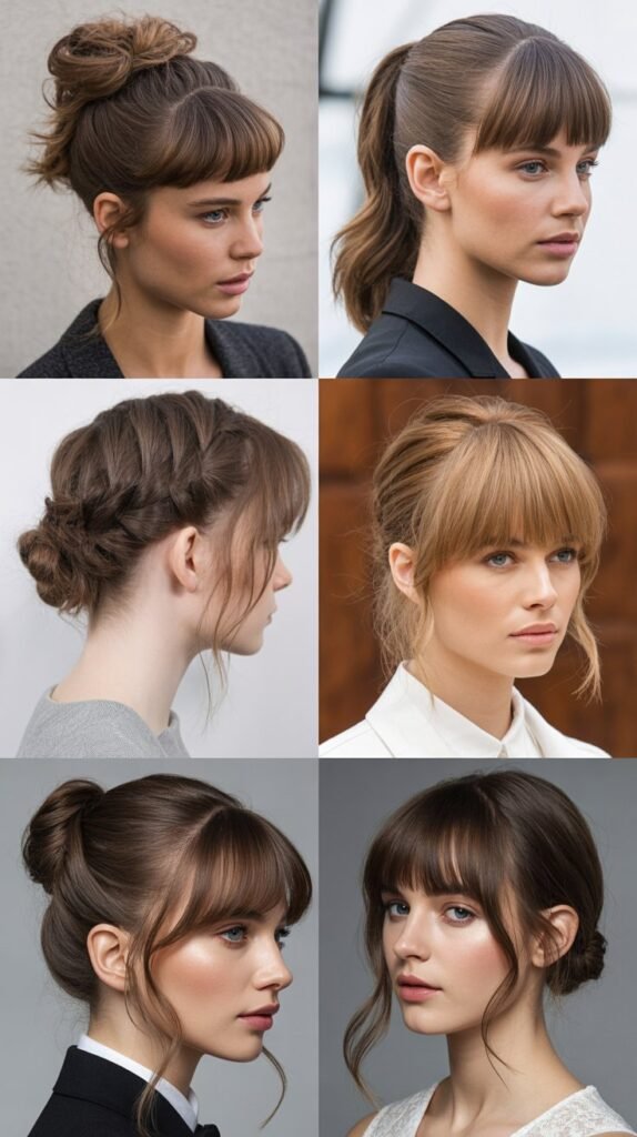 Incorporating Braids and Updos with Wispy Bangs