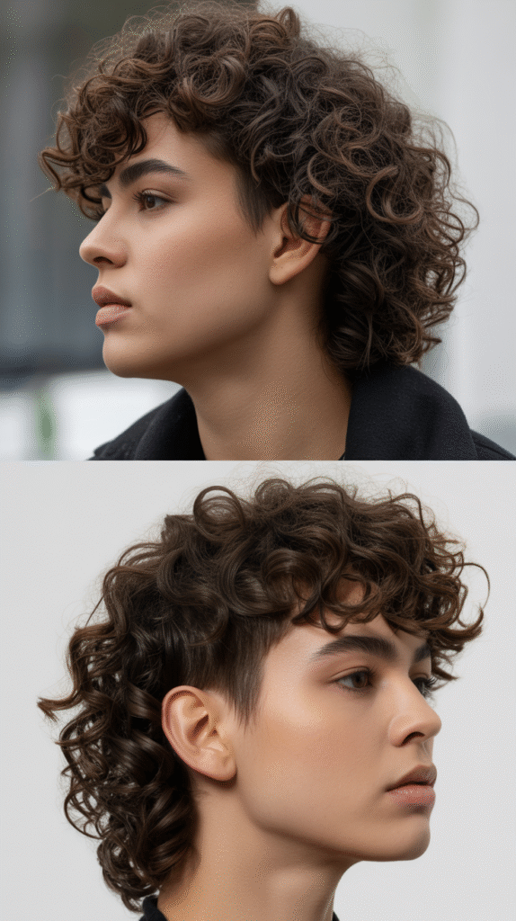  Curly High-Low Cut