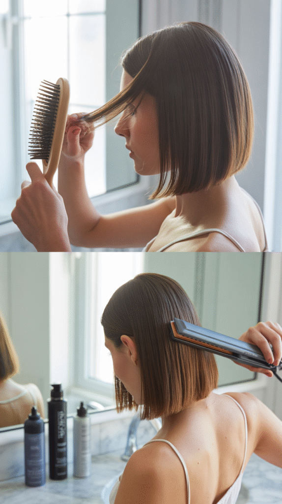 Blunt Cut Morning Styling Routine