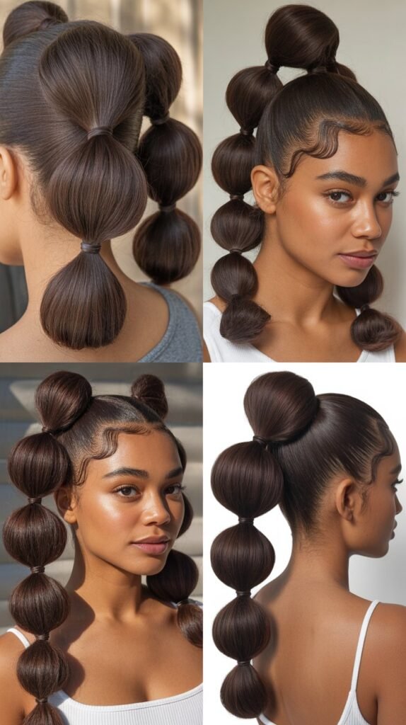  Dark Chocolate Brown Bubble Ponytail