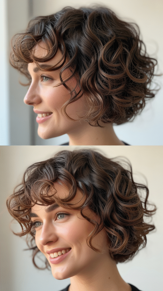 Curly Bob with Textured Layers Throughout