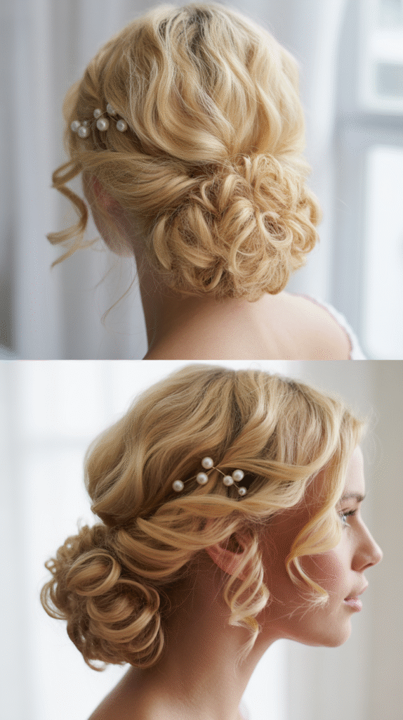  Romantic Low Chignon with Curls