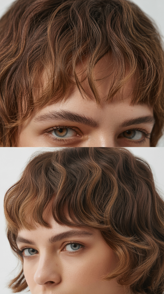 Wispy Bangs With Long Layers and Middle Part