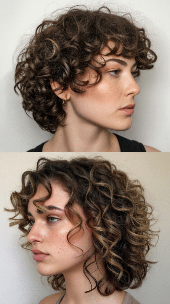  Asymmetrical Curly Cut
