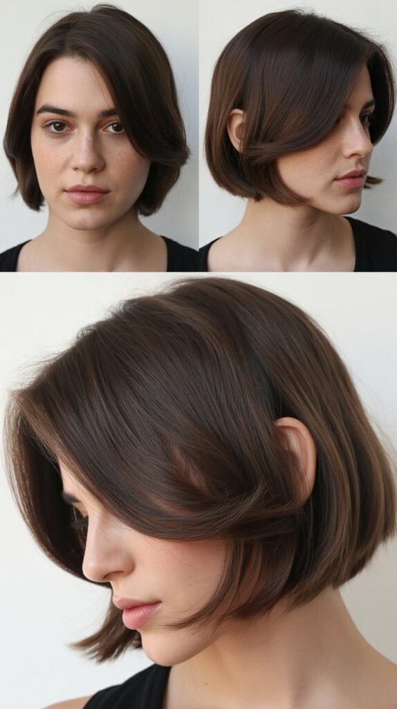 Blunt Lob With Side-Swept Styling