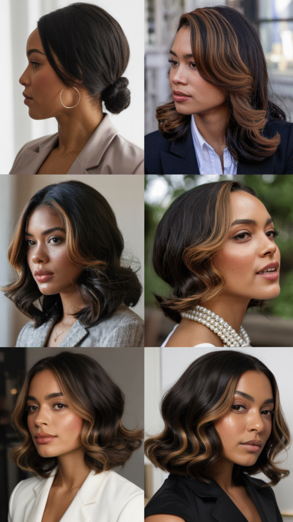 Asymmetrical Bangs With Long Angled Layers