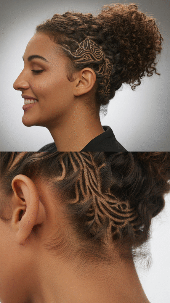  Curly Cut with Carved Nape Design