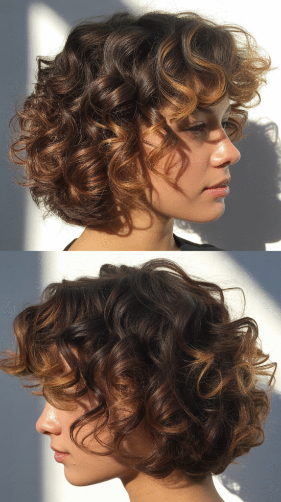 Curly Lob with Babylights Throughout