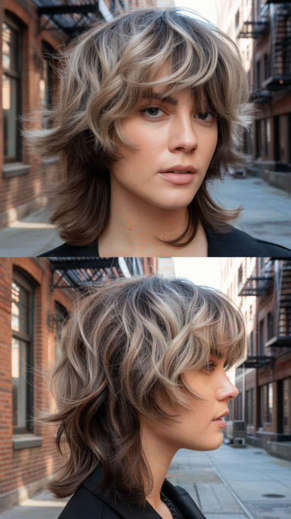 Choppy Wispy Bangs with Textured Layers