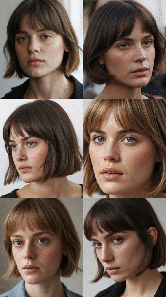 Blunt Cut with Curtain Bangs