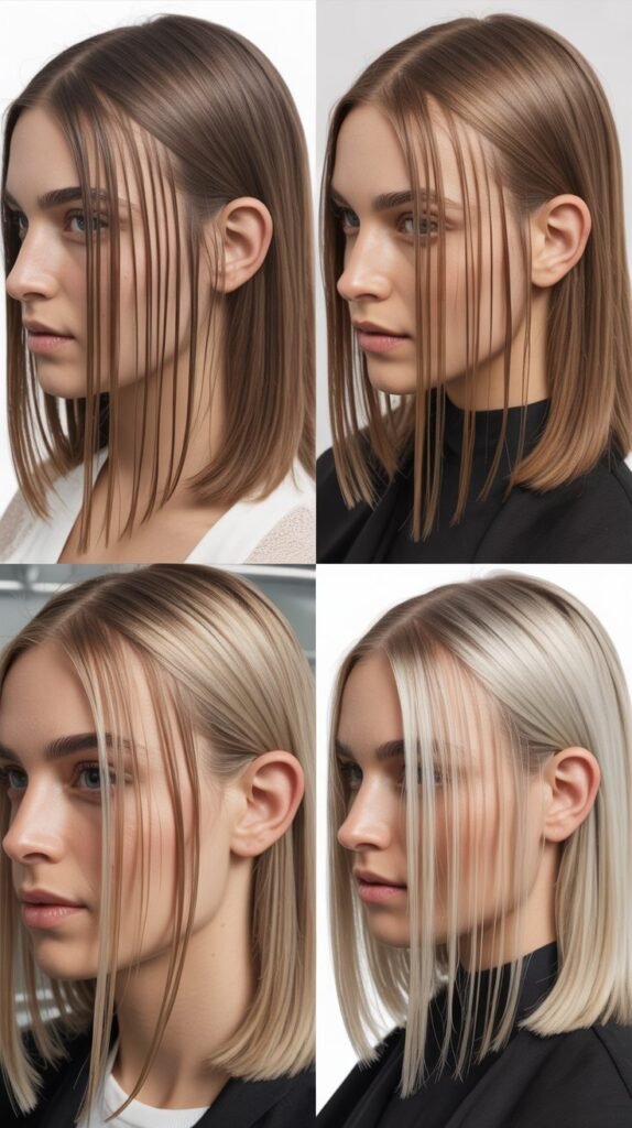 Blunt Cut with Elongating Highlights