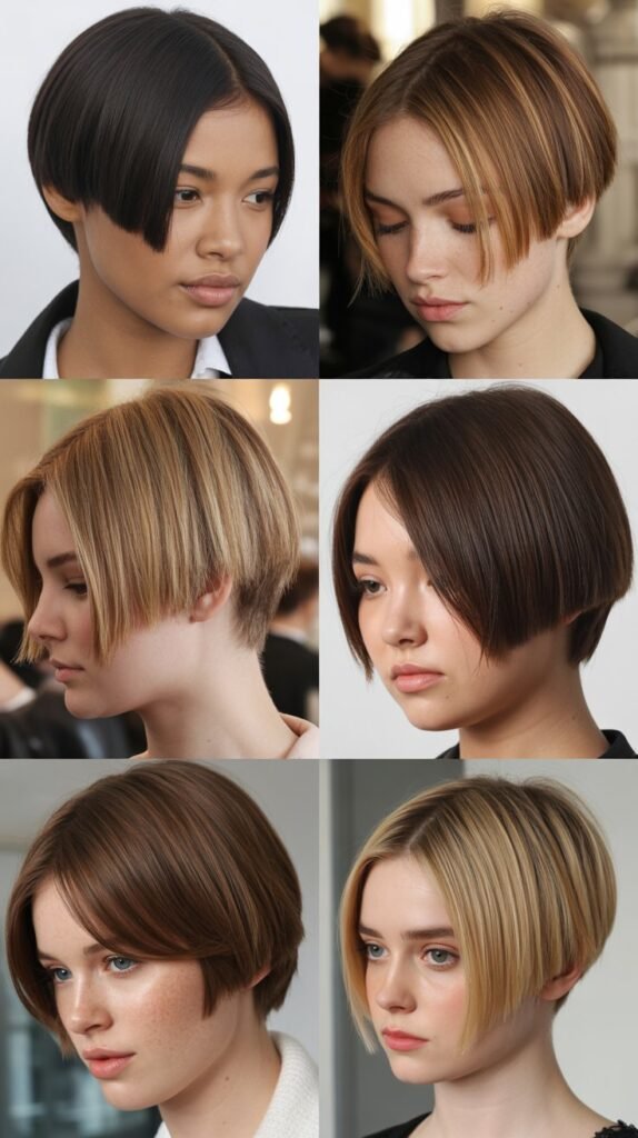  Blunt Cut with V-Shaped Layers in Front