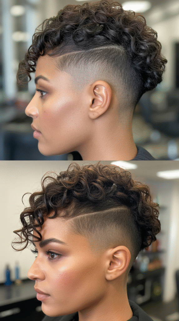  Curly Crop with Faded Sides