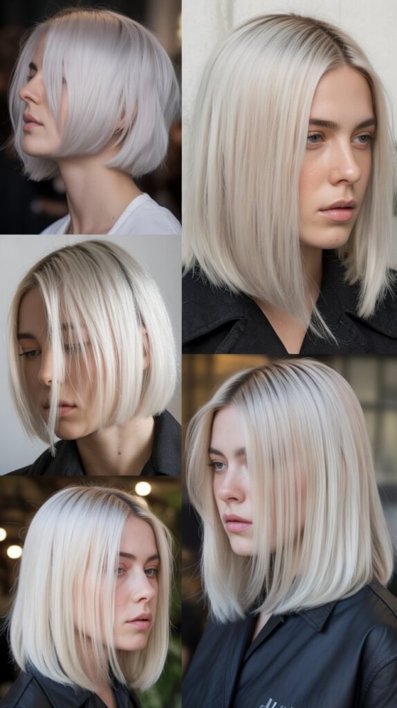 The Blunt Cut with Platinum Blonde Color