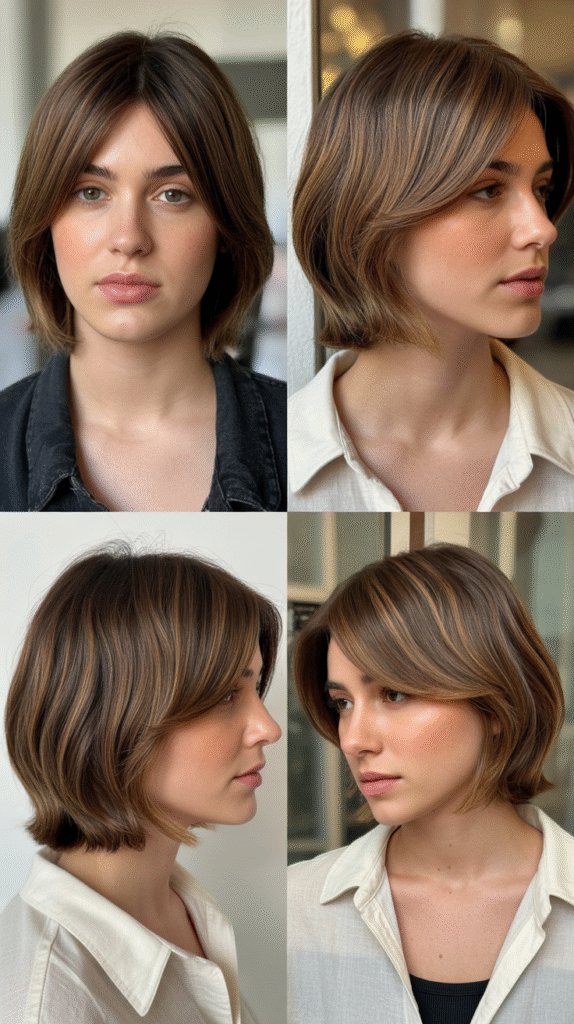 Side Bangs With Layered Lob (Long Bob)