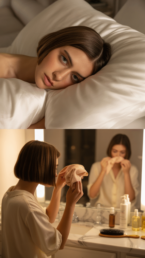 Blunt Cut Nighttime Routine