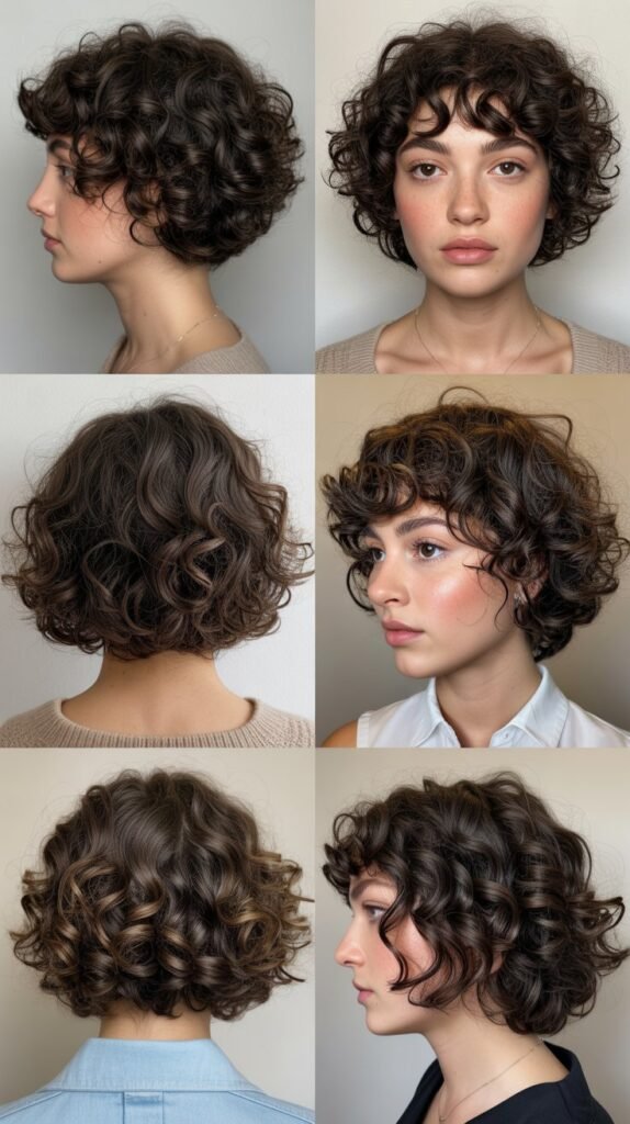  Curly Rounded Bob