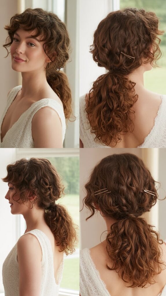 Messy High Curly Ponytail