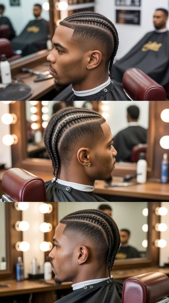 Cornrows With High Fade