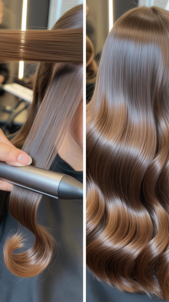  Blunt Cut With Flat Iron Waves