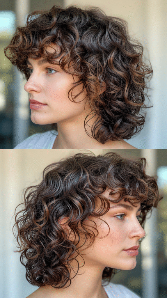  Shoulder-Length Curly Cut with Piece-y Layers