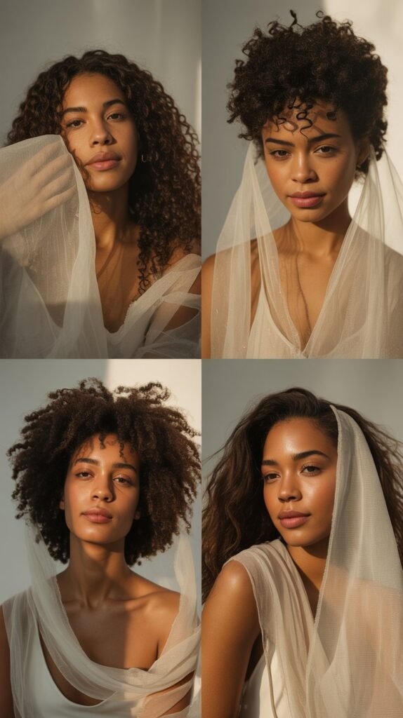 Natural Texture Celebration With Simple Veils