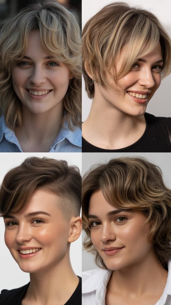 Micro Wispy Bangs With Choppy Lob Layers: Bold Contrast