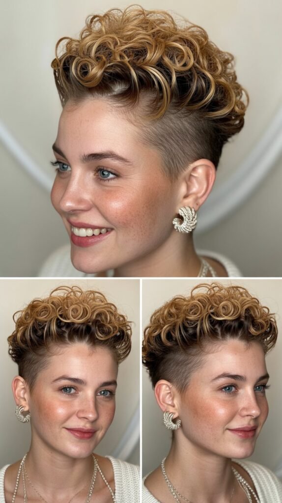 Pinned Curly Faux Hawk