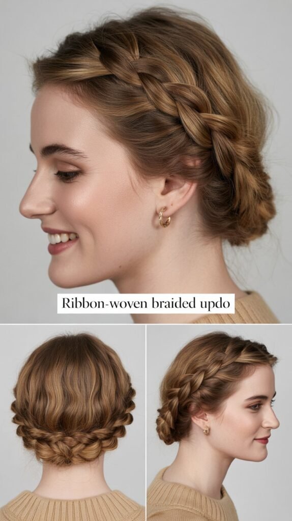 Ribbon-Woven Braided Updo