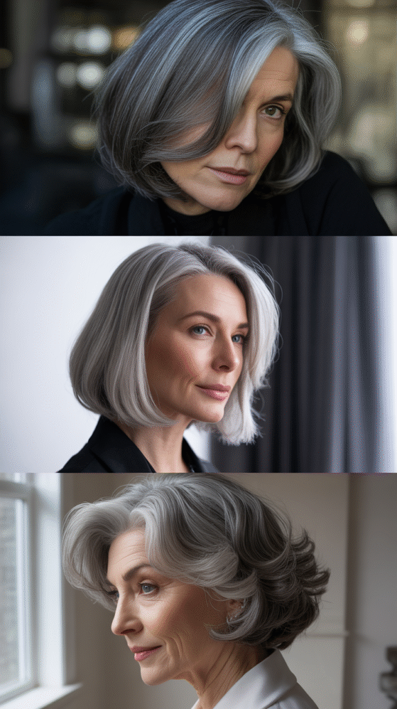 Blunt Cut with Natural Gray