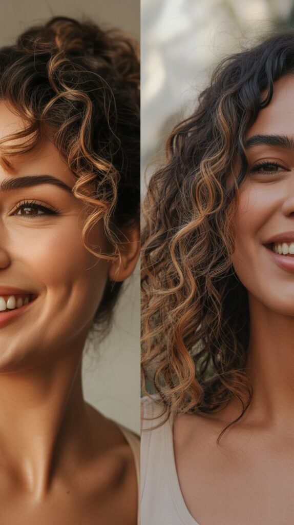 Romantic Curly Updo With Caramel Pieces