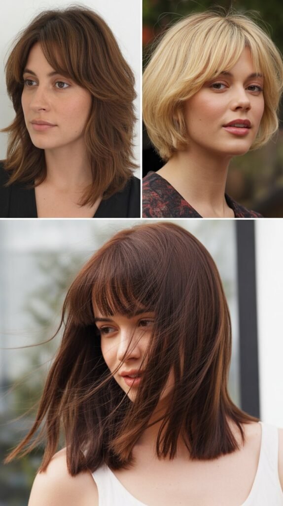 Wispy Bangs With Diagonal Layers
