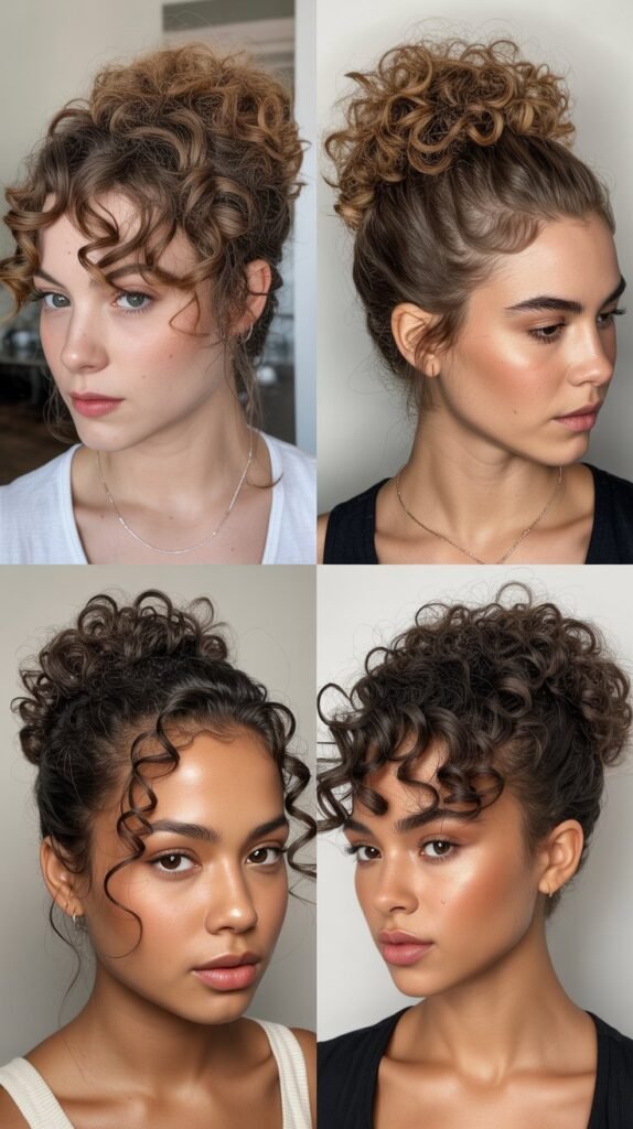 Curly Faux Hawk Updo
