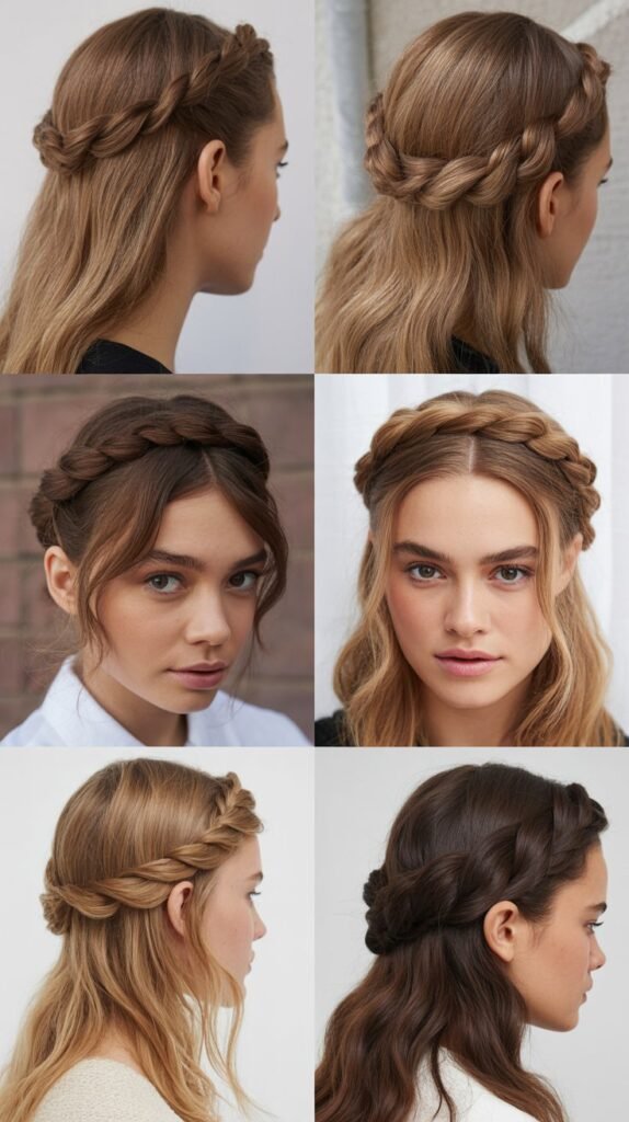 Classic Half-Up Half-Down with Twisted Crown