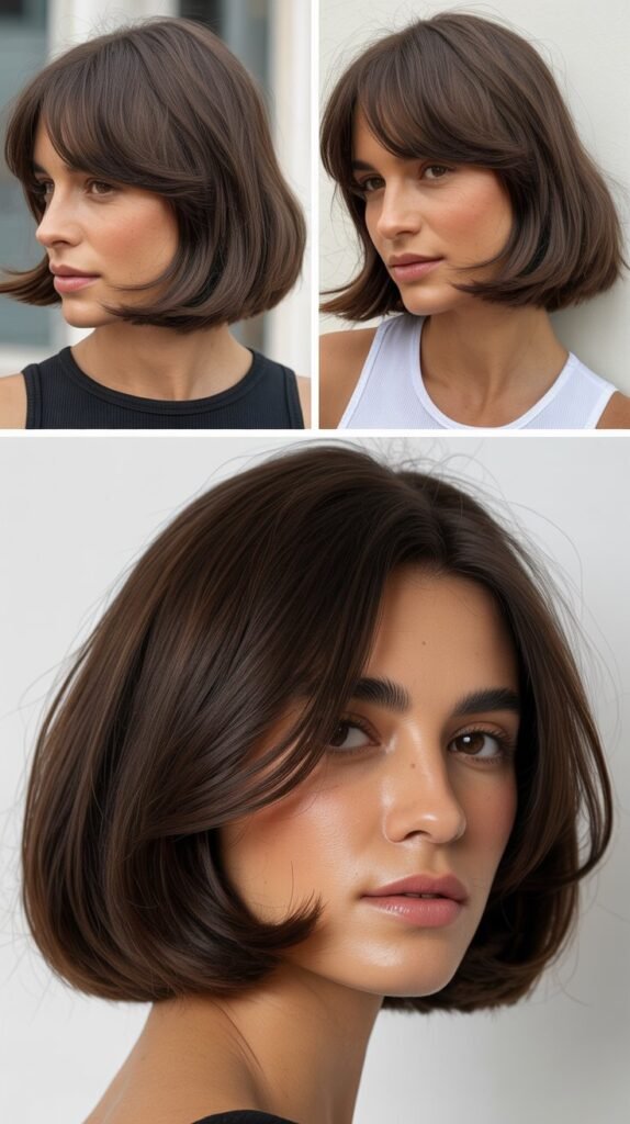  Dark Chocolate Brown Rounded Bob