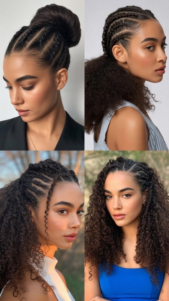 Pulled-Back Temple Twists with Loose Curls