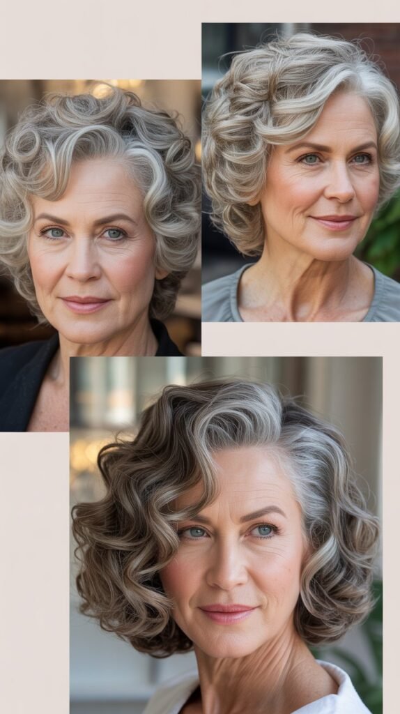 Voluminous Side-Swept Curly Style