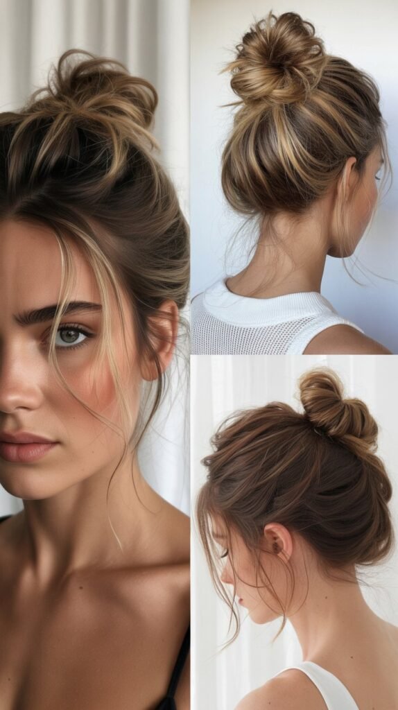 Messy Top Knot with Intentional Texture