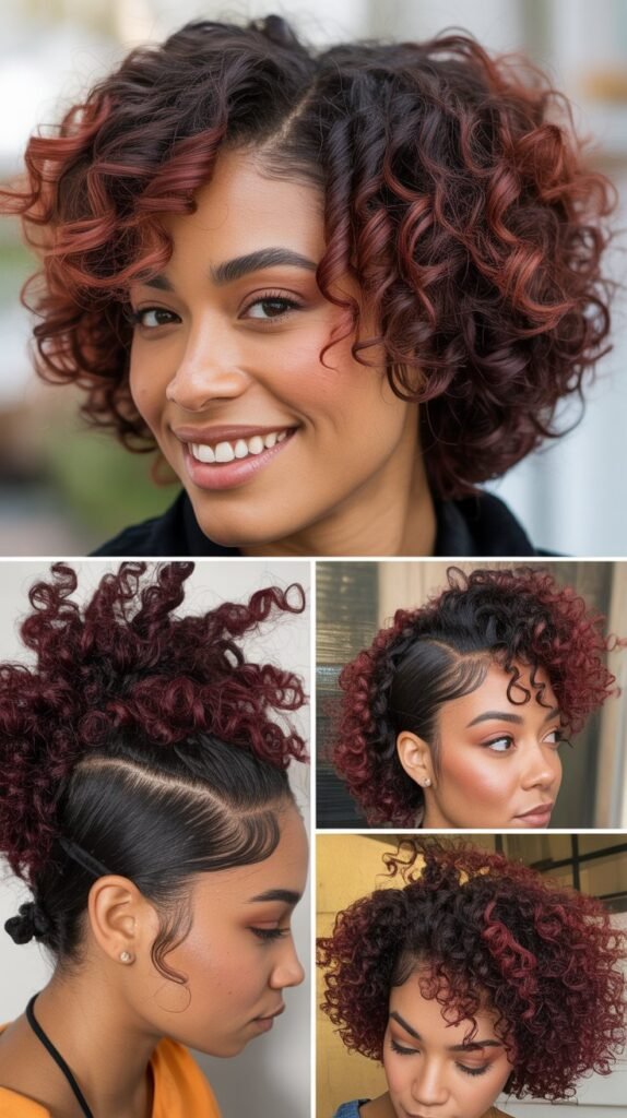 Copper Glow Curly Bob