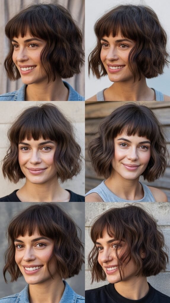 . Disconnected Bob With Long Textured Bangs