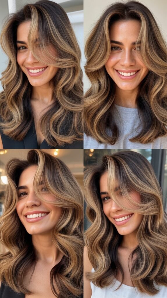 Chunky Caramel Highlights for Bold Contrast