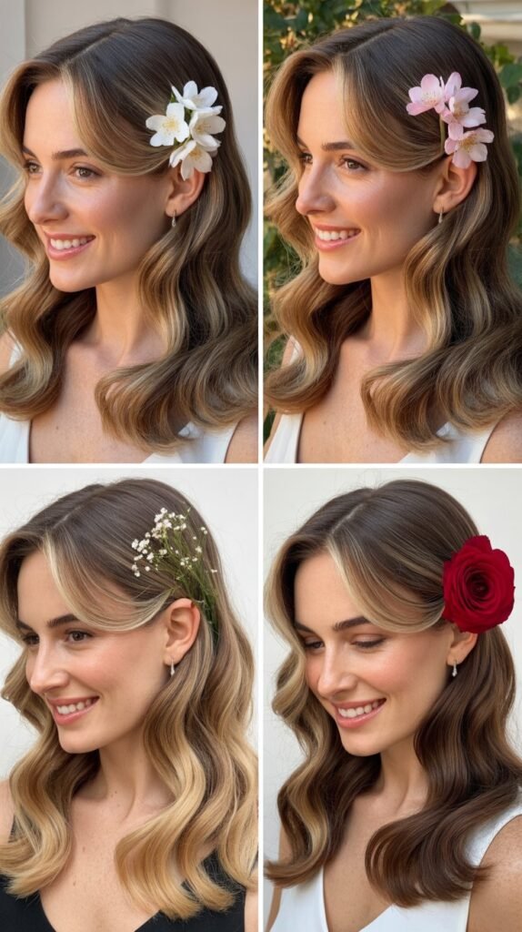 High Bun with Curly Tendrils