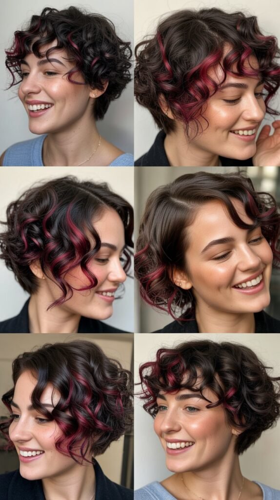 Cranberry Highlights on Curly Pixie Bob