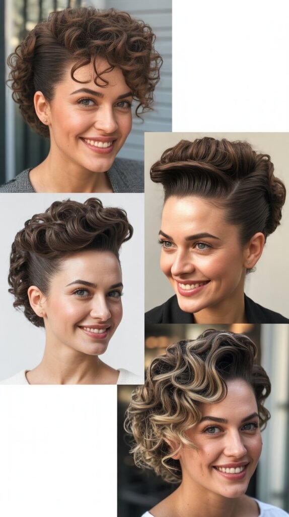 Curly Pompadour Cut