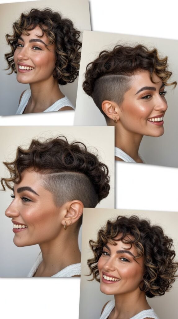  Curly Textured Undercut Bob