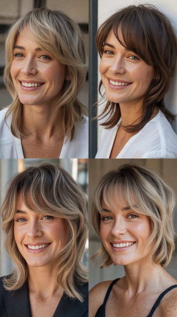 Side-Swept Wispy Bangs for Asymmetrical Appeal
