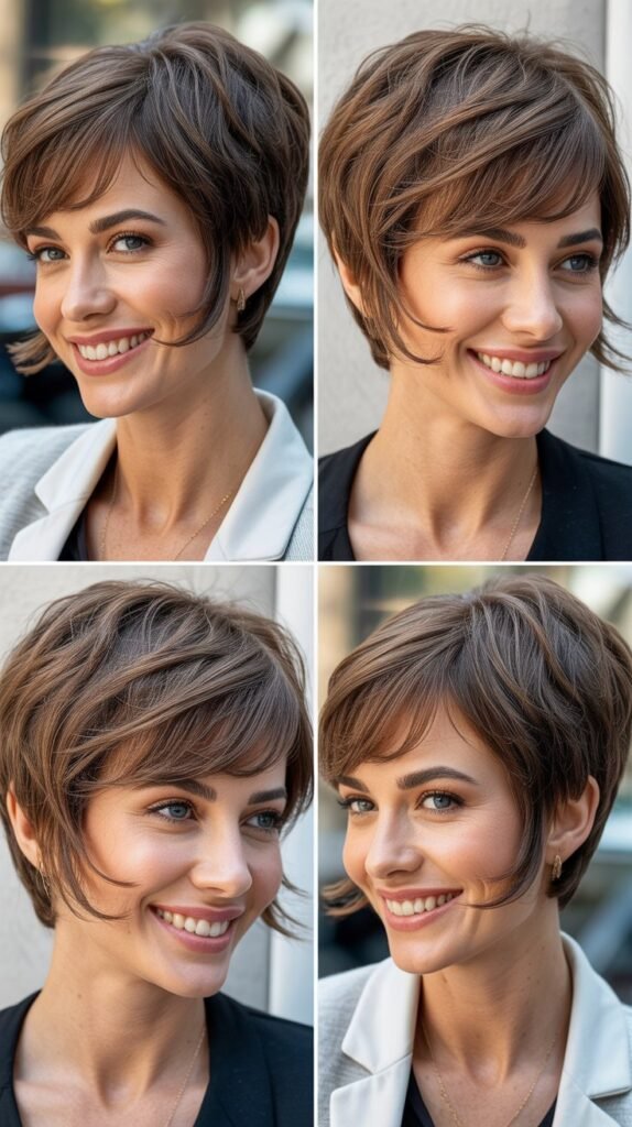  Layered Pixie Bob With Long Bangs