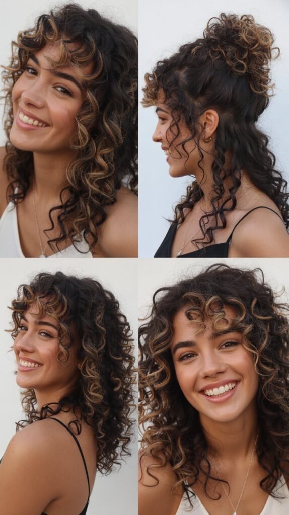 Caramel Money Pieces on Dark Hair