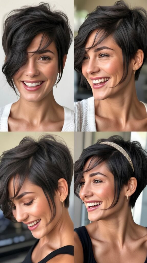 Layered Pixie With Long Side-Swept Bangs