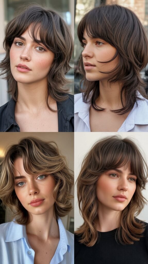 Textured Bangs With Choppy Mid-Length Layers